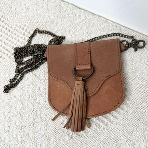H&M L.O.G.G. Tan Leather Mini Crossbody Bag Minimalist Purse Concert Festival